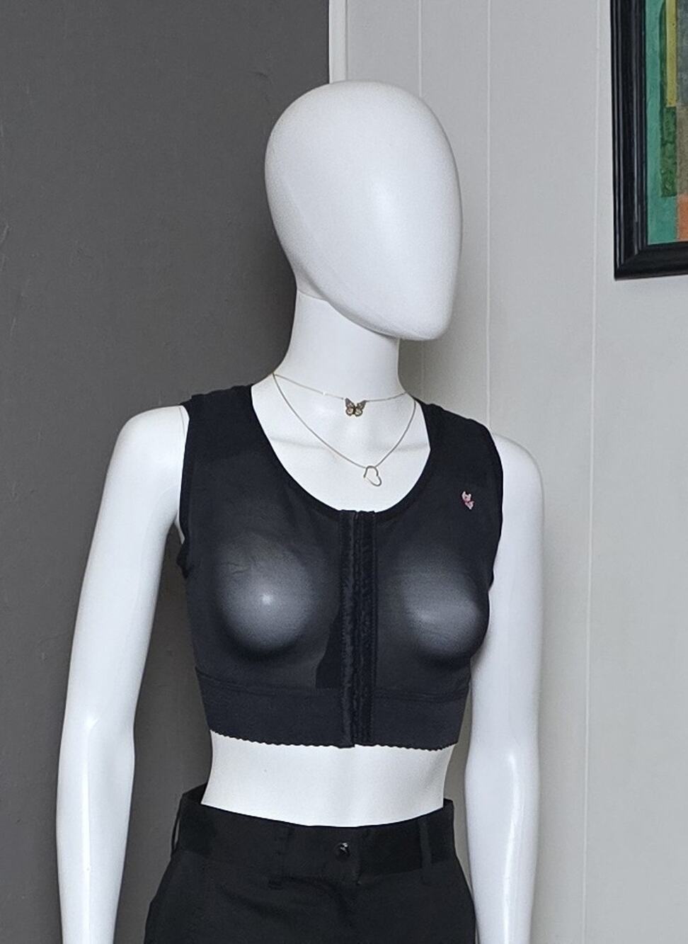 DESIGN VERONIQUE #460 Breast Contouring Compression Vest Post Surgery S Black